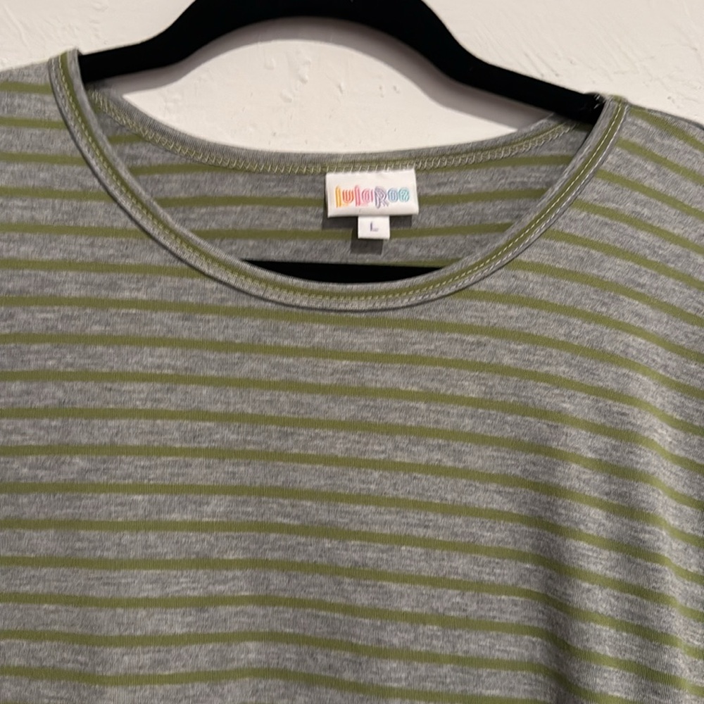 New LulaRoe Maria Striped Green Maxi Dress 58 - Picture 3 of 5